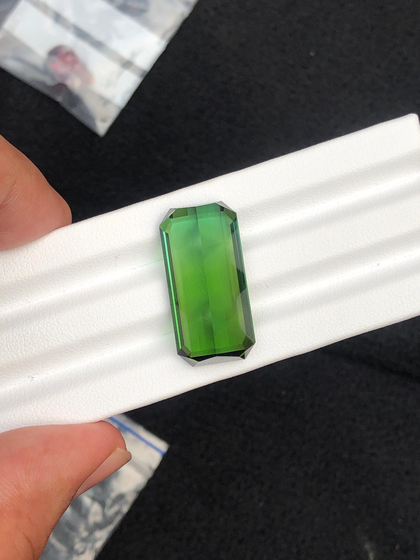 Green bicolour color tourmaline