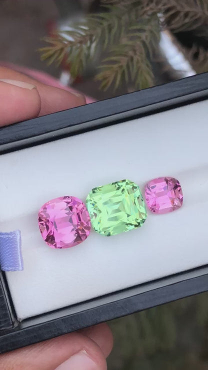 18.97 Carats of Pink & Green Tourmalines